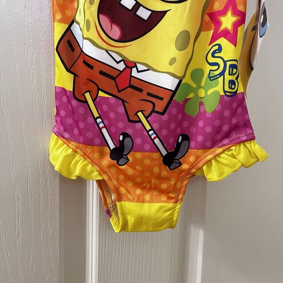 Nickelodeon SpongeBob SquarePants One Piece Swimsuit UPF 50+ Girls Size 2T TAGS - Picture 4 of 10